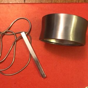 Brushed Silver Necklace & Bracelet